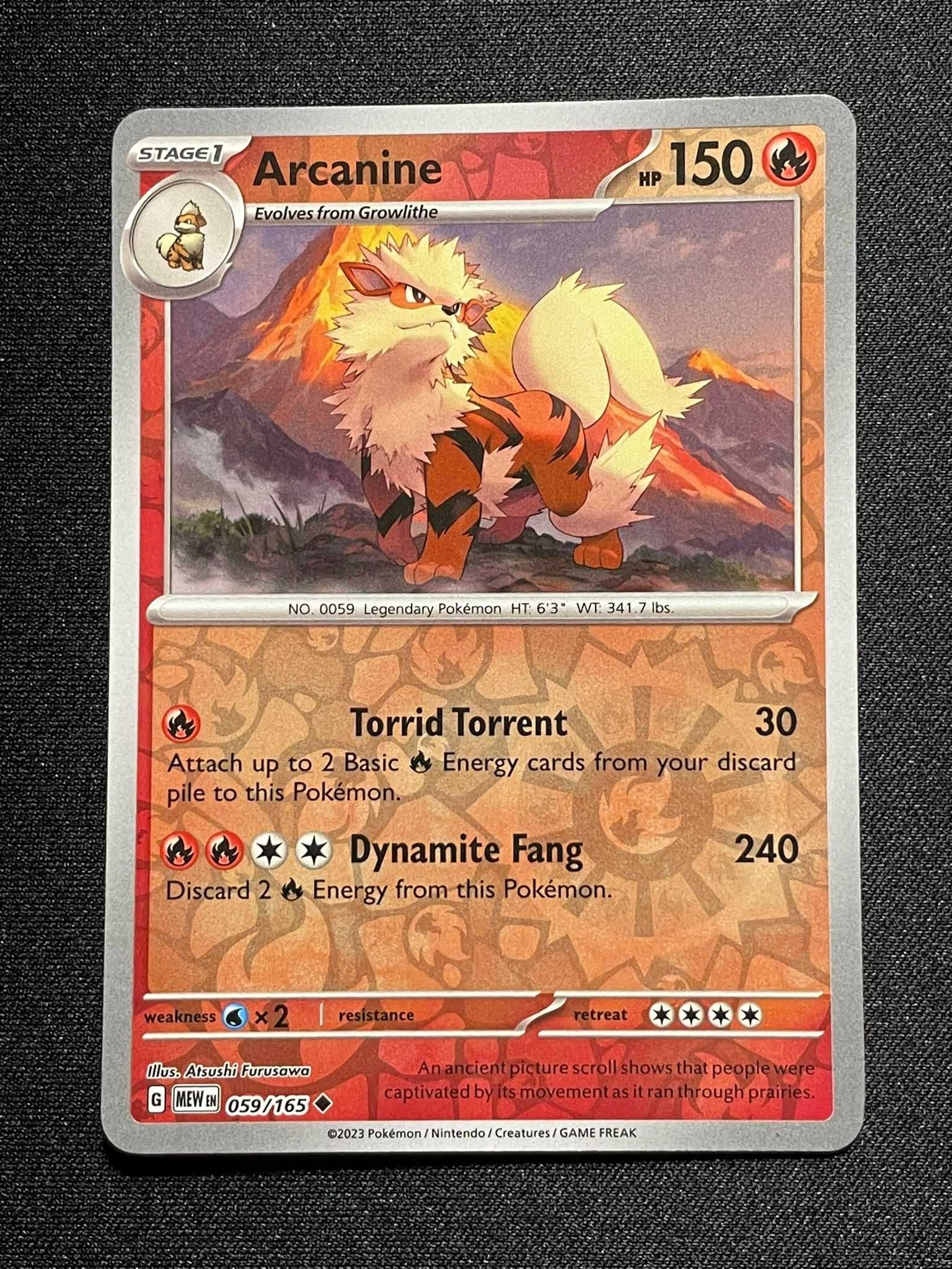 Carta Pokémon Arcanine 59/165 Scarlet & Violet 151