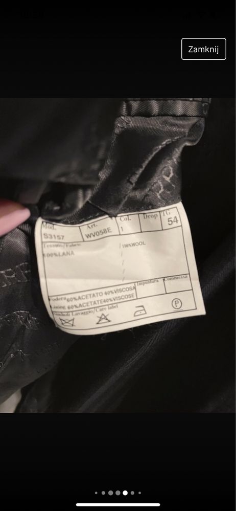 Świetny garnitur Oryginalna Ferre r54 jak nowy paski