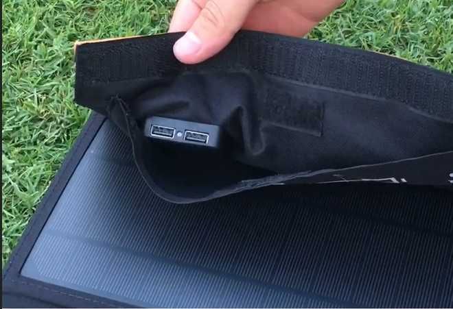 Painel solar portatil dobravel 15w 2 entradas usb carregador telemovel