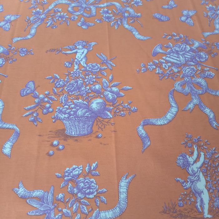 Obrus drukowany tkanina Aniołki pomarańcz 130 X 170 [Cm]