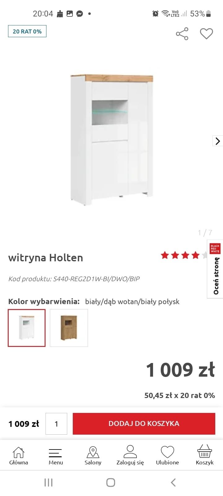 Komoda witryna Holten