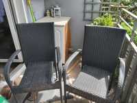 Krzesła ogrodowe z techno ratanu.