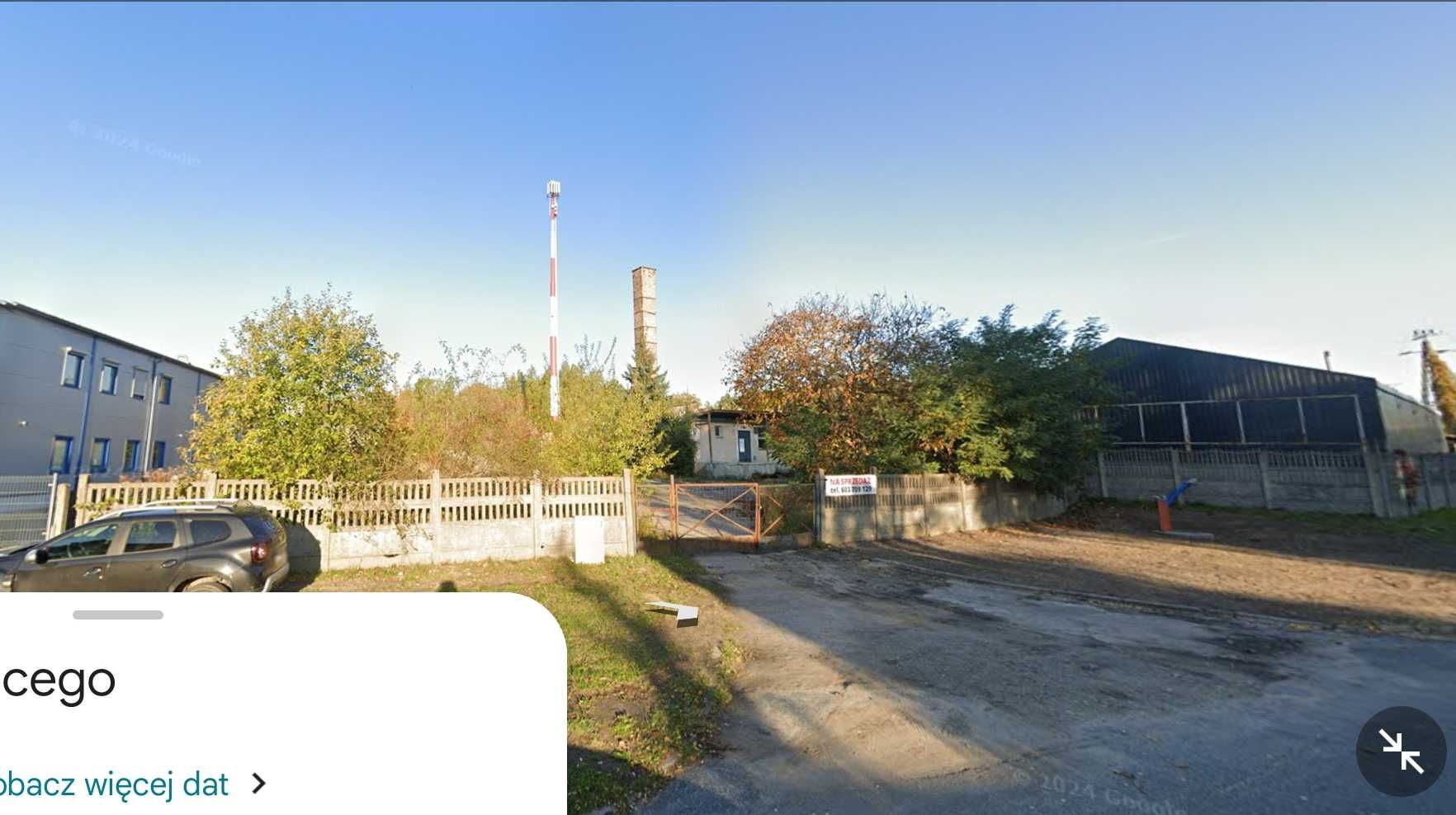 Działka przemysłowa zabudowana w centrum Barlinka.