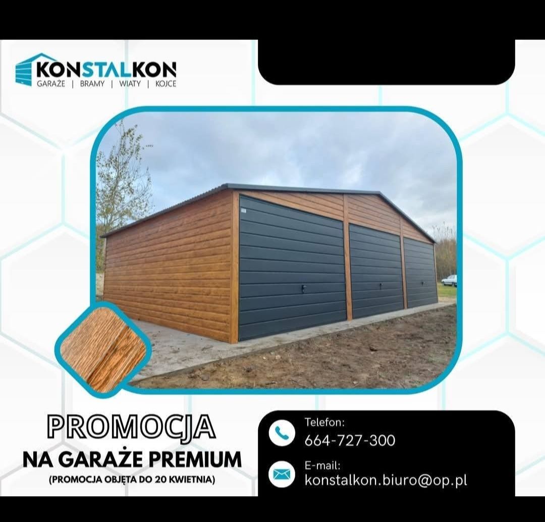 Mocny ! Garaż 3x5 szkielet ocynk GRATIS ! Szybki termin Cała Polska !