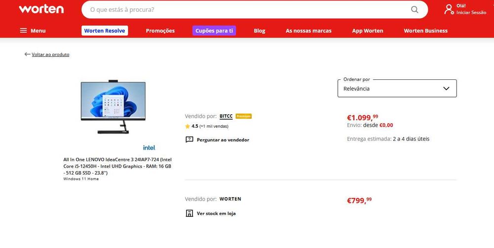 LENOVO IdeaCentre 3 24IAP7 -Intel i5-12450H -RAM16GB -512GBSSD -23.8''