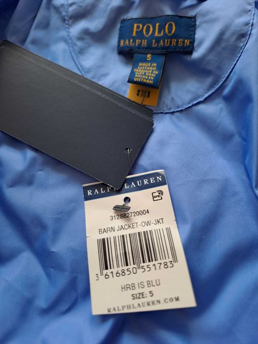 Nowa Pikowana wodoodporna kurtka Polo Ralph Lauren Barn roz. 5 110 cm