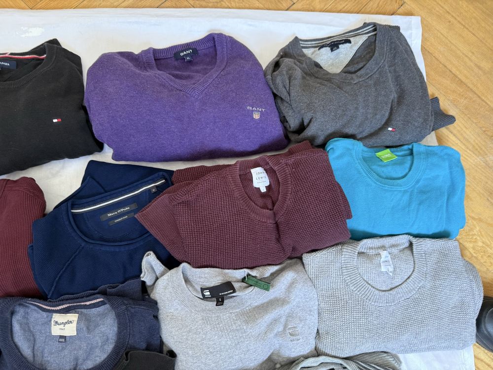 Bulk swetrow paczka ubrań 23 sztuk tommy hilfiger hugo boss gant