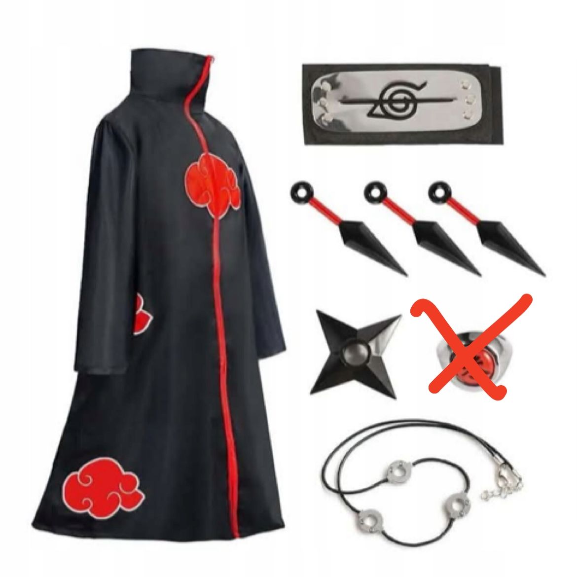 Kostium strój naruto itachi przebranie karnawał cosplay ninja opaski M