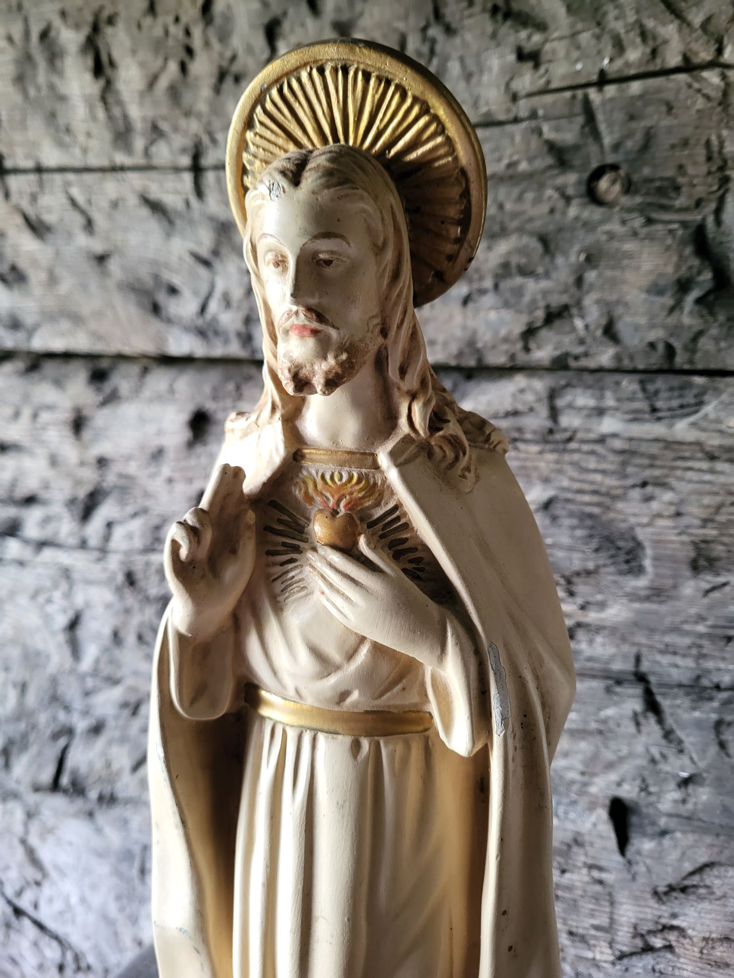 Sygnowana figura Pan Jezus Najświętsze Serce
