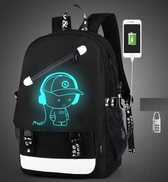 Шкільний РЮКЗАК з підсвіткою! Портфель що світиться у темряві + МУЗИКА
