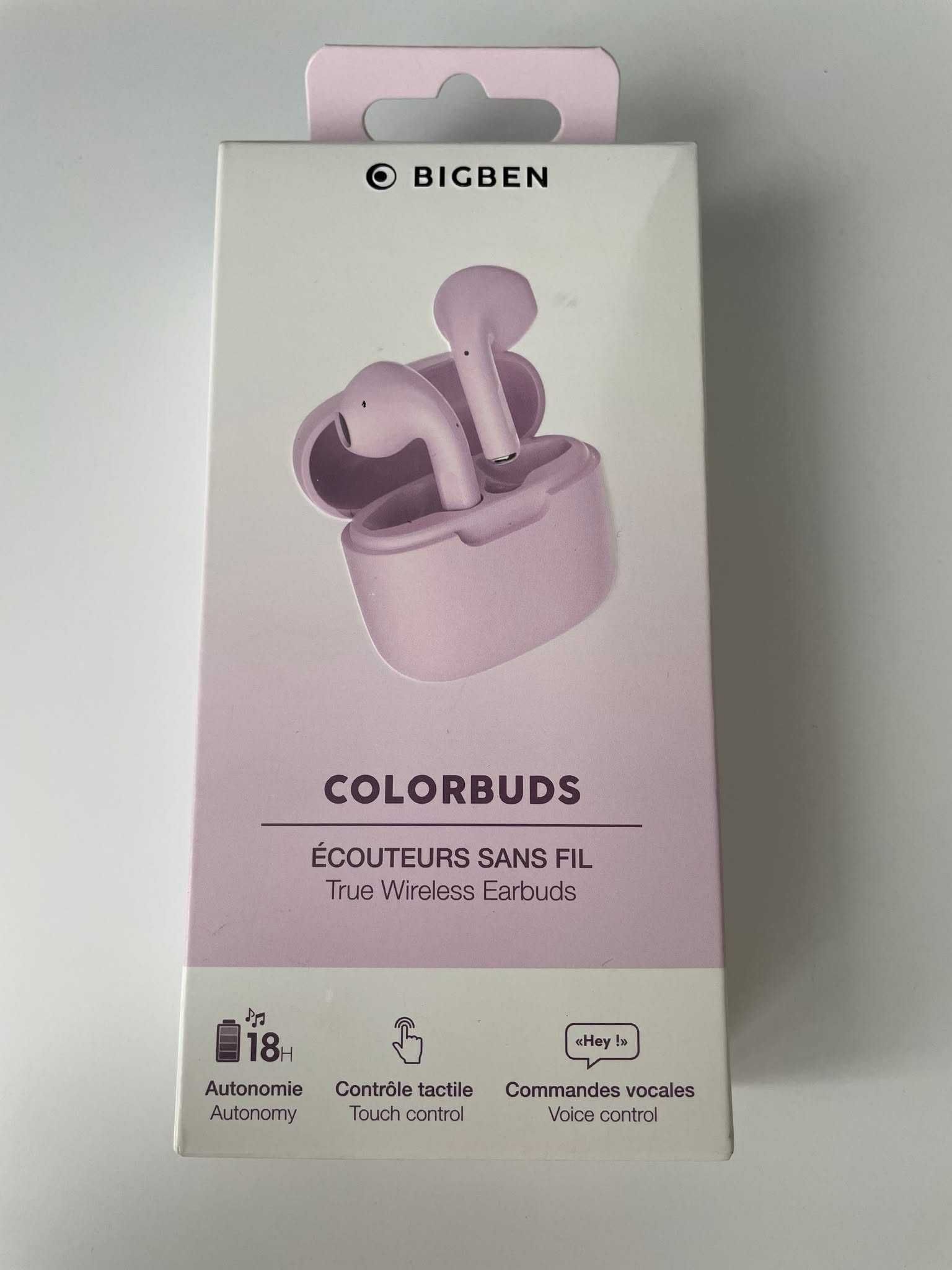 Nowe słuchawki bezprzewodowe Bluetooth BIGBEN COLORBUDS różowe
