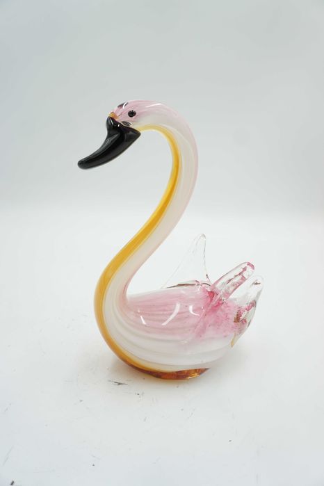 SZKŁO w stylu murano figura łabędz