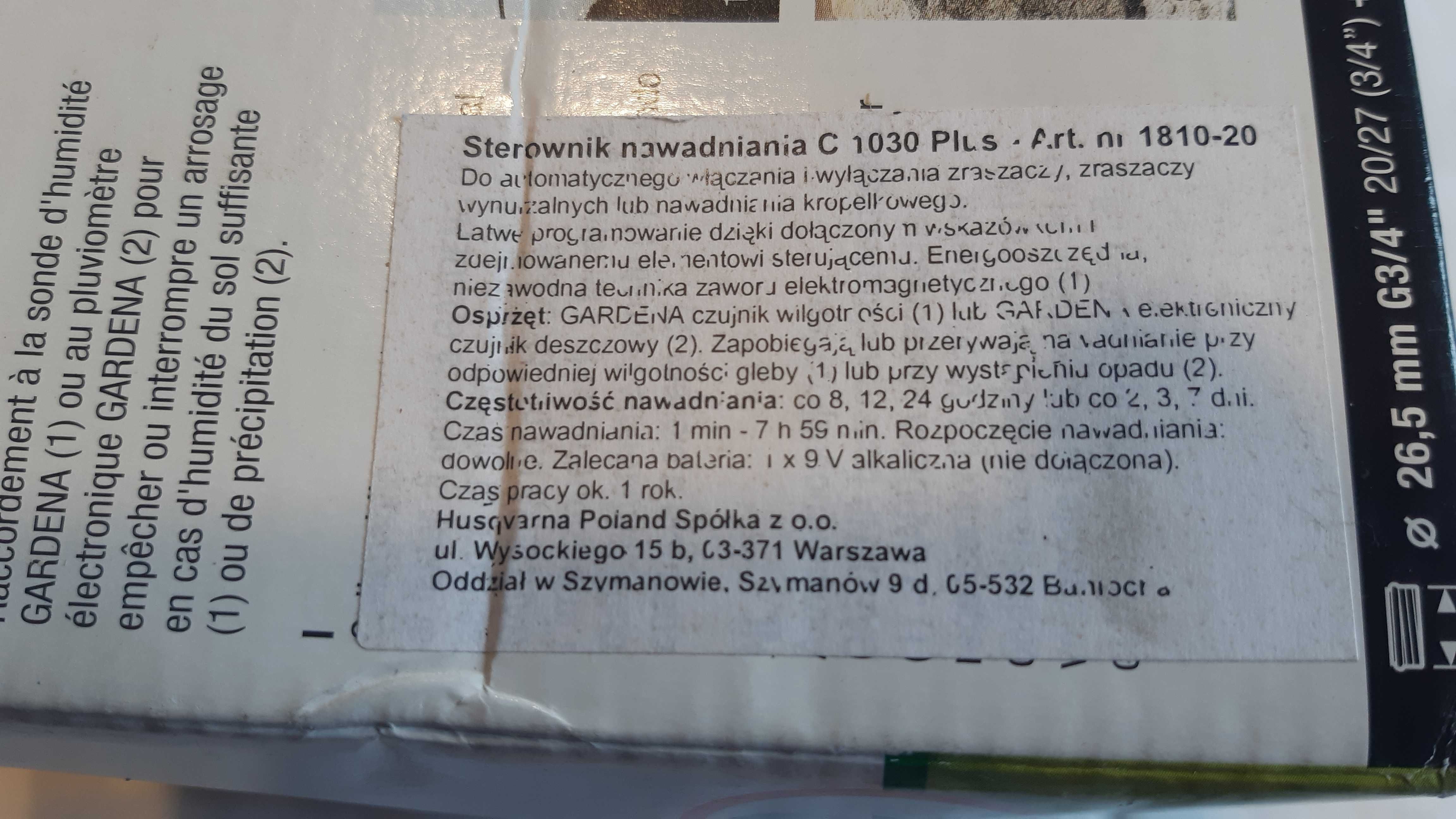 Sterownik nawadniania Gardena C 1030 Plus- nieużywany