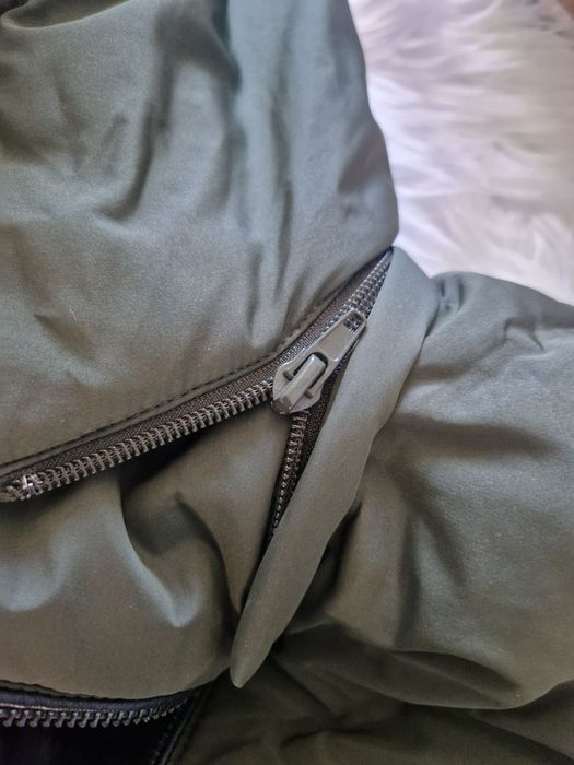 Taliowana kurtka damska zimowa  Zara kaczy puch plus pierze r M-L