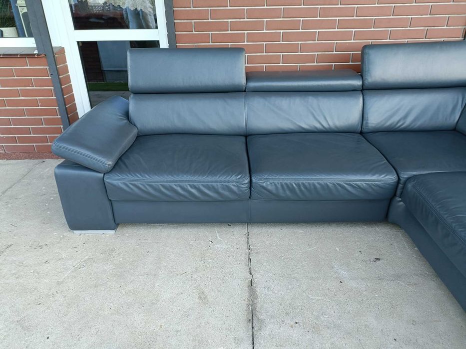 Sprzedam narożnik ze skory -Skóra -skórzany –skórzana -skórzane