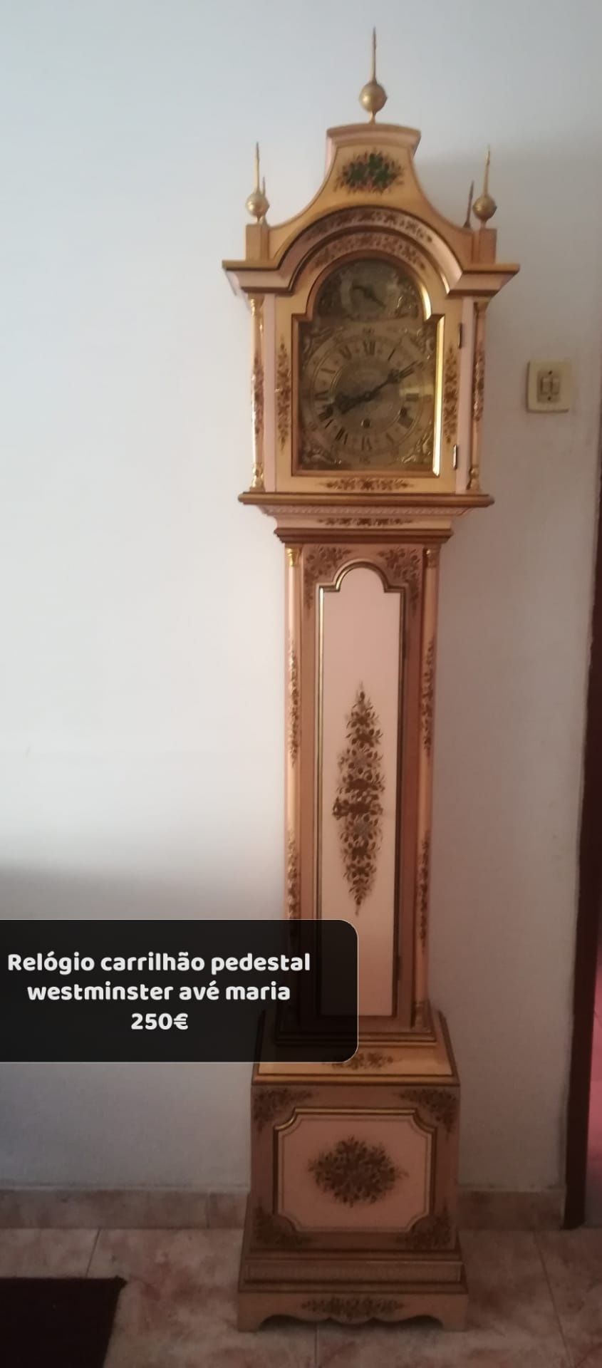 Relógio carrilhão pedestal westminster Avé Maria