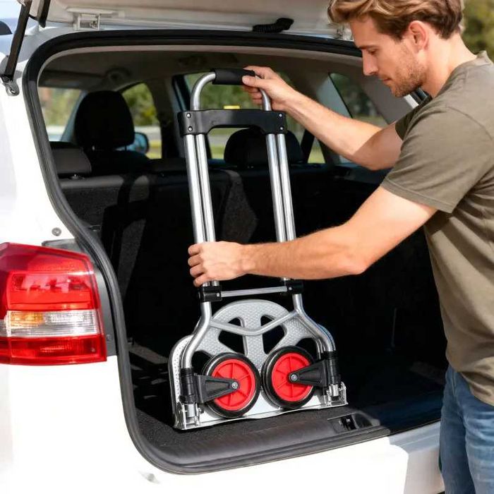 Składany wózek transportowy LZQ aluminiowy, udźwig 60 kg