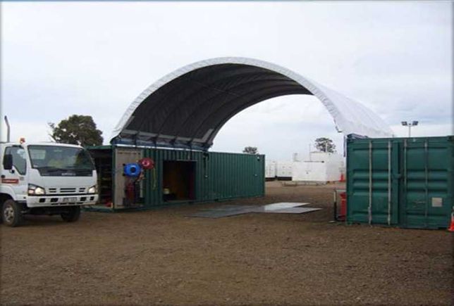 Dach kontener morski namiot zadaszenie budowlany kontenery 8x6 m wiata