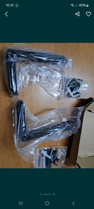 Kątownik wspornik z śrubkami i kółkami nowy 8 sztuk
