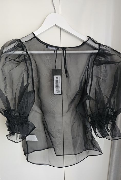Trendyol czarna szyfonowa bluzka r.36