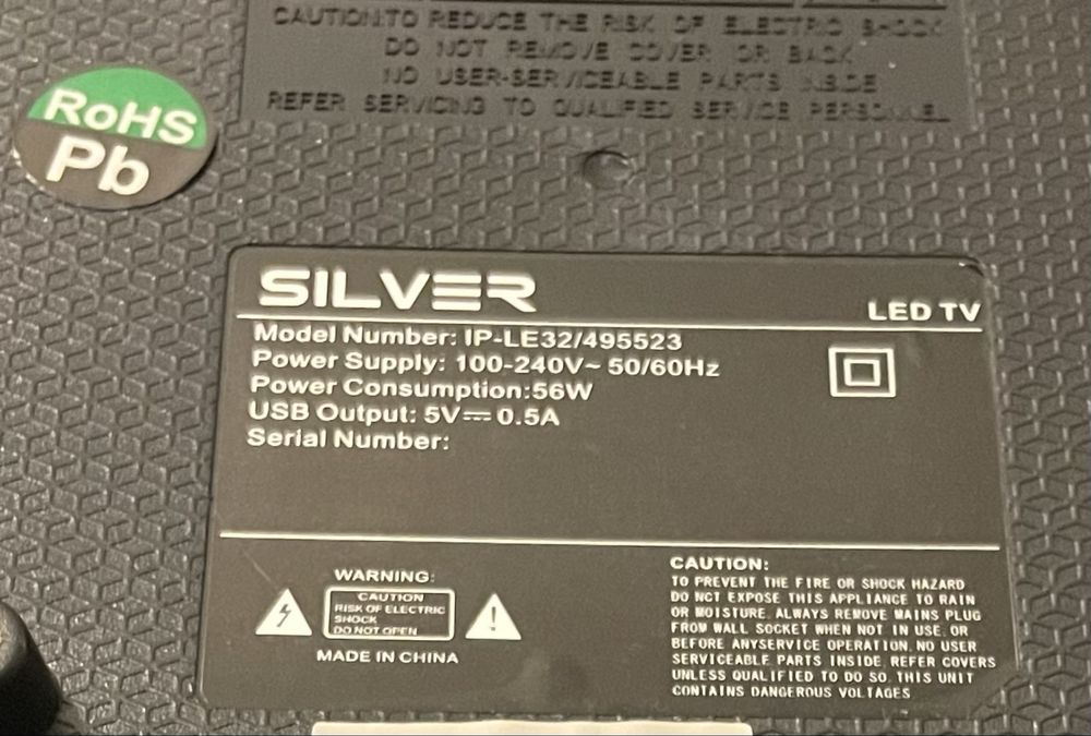TV Silver 32” em excelente estado de funcionamento. Comando original.