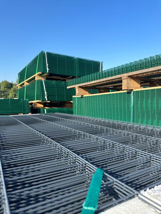 Ogrodzenie panelowe 3D KOMPLET słupki panele podmurówki obejmy BRAMY