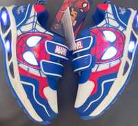 MARVEL Spider Man buty led, świecąca podeszwa, migająca podeszwa