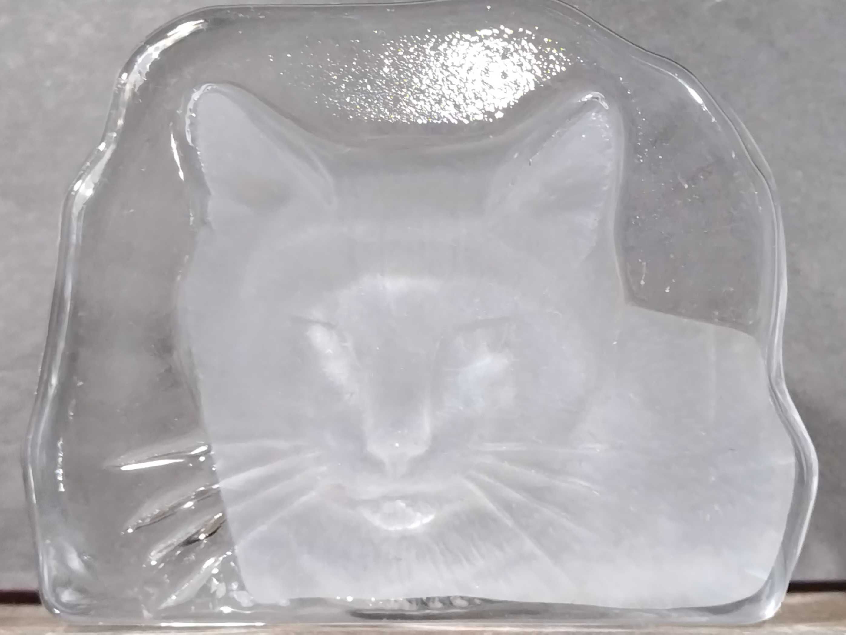 Пресс-папье cat cristal d'arques, свинцовое хрустальное стекло,франция
