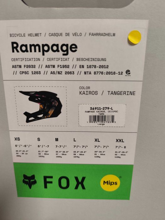 Fox rampage, capacete enduro/downhill