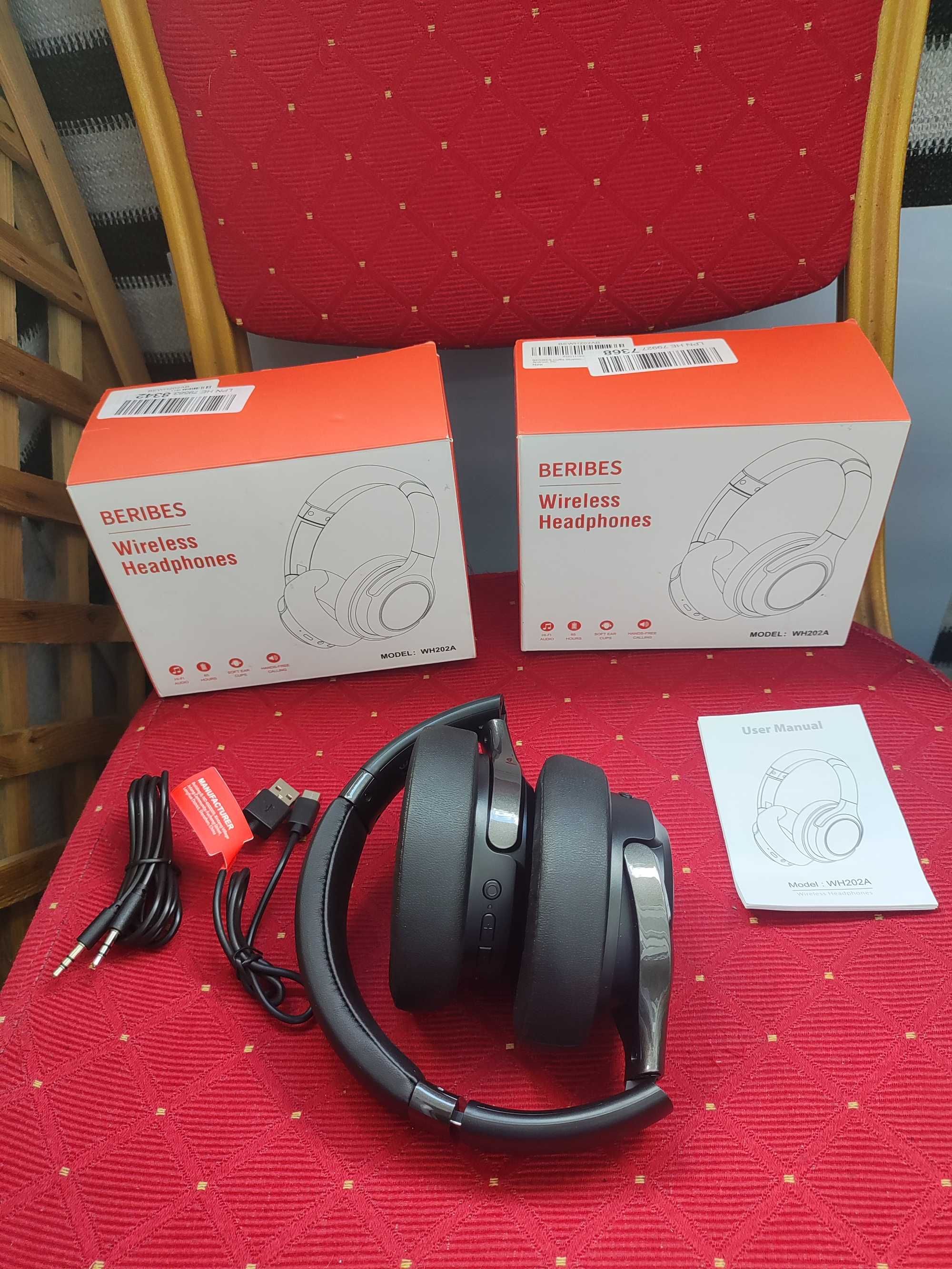 Słuchawki Bezprzewodowe nauszne Bluetooth czarne do odtwarzacz MP3 MP4