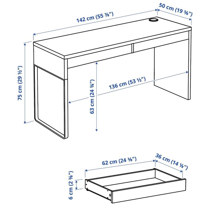 Biurko Ikea Malm białe.
