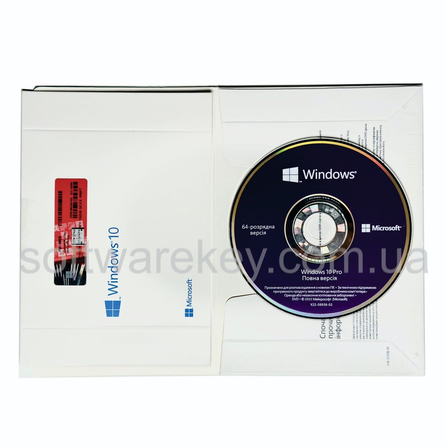 Microsoft Windows 10 Pro 64-Bit Ukrainian 1pk OEM DVD (FQC-08978) NEW