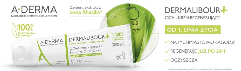 Aderma Dermalibour+, regenerujący krem do twarzy i ciała, 50 ml