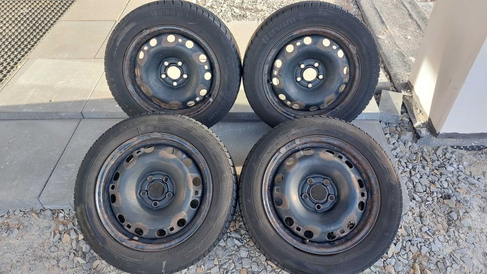 Felgi stalowe z oponami zimowe 15 cali 5x100 otwór 57,1 cena za całość