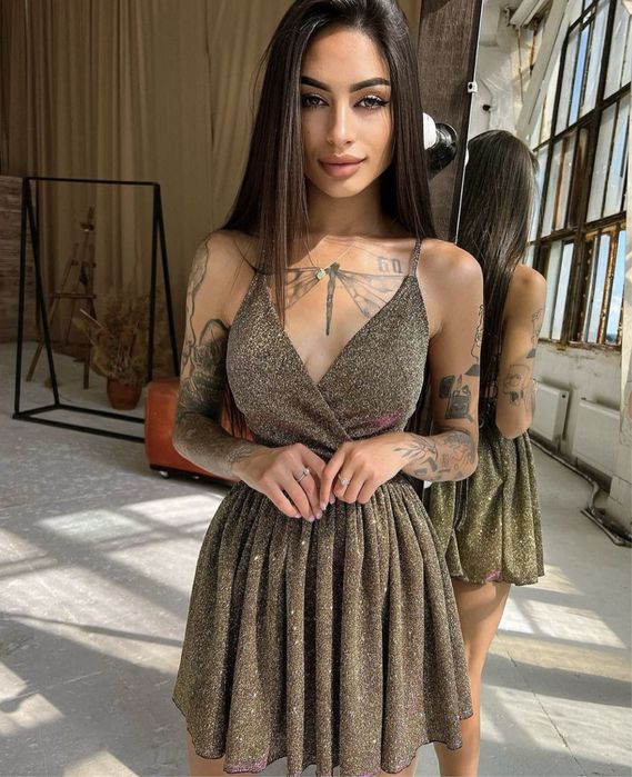 Сукня вечірня коротка на завʼязках