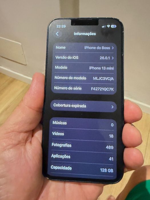 Iphone 13 mini, com fatura telefone comprado na i service vendo ou