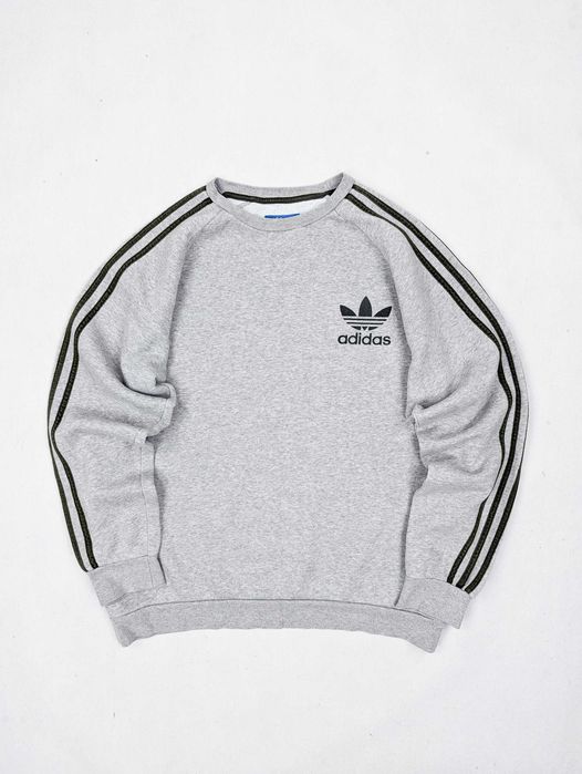Adidas szara bluza L logo