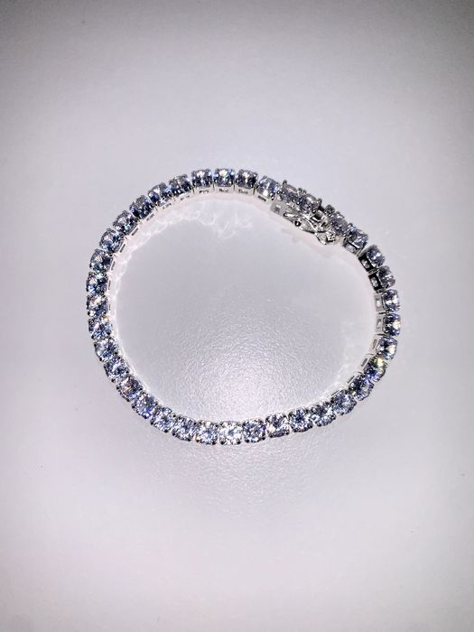 Bransoletka tennis ICE - 20cm, srebrna