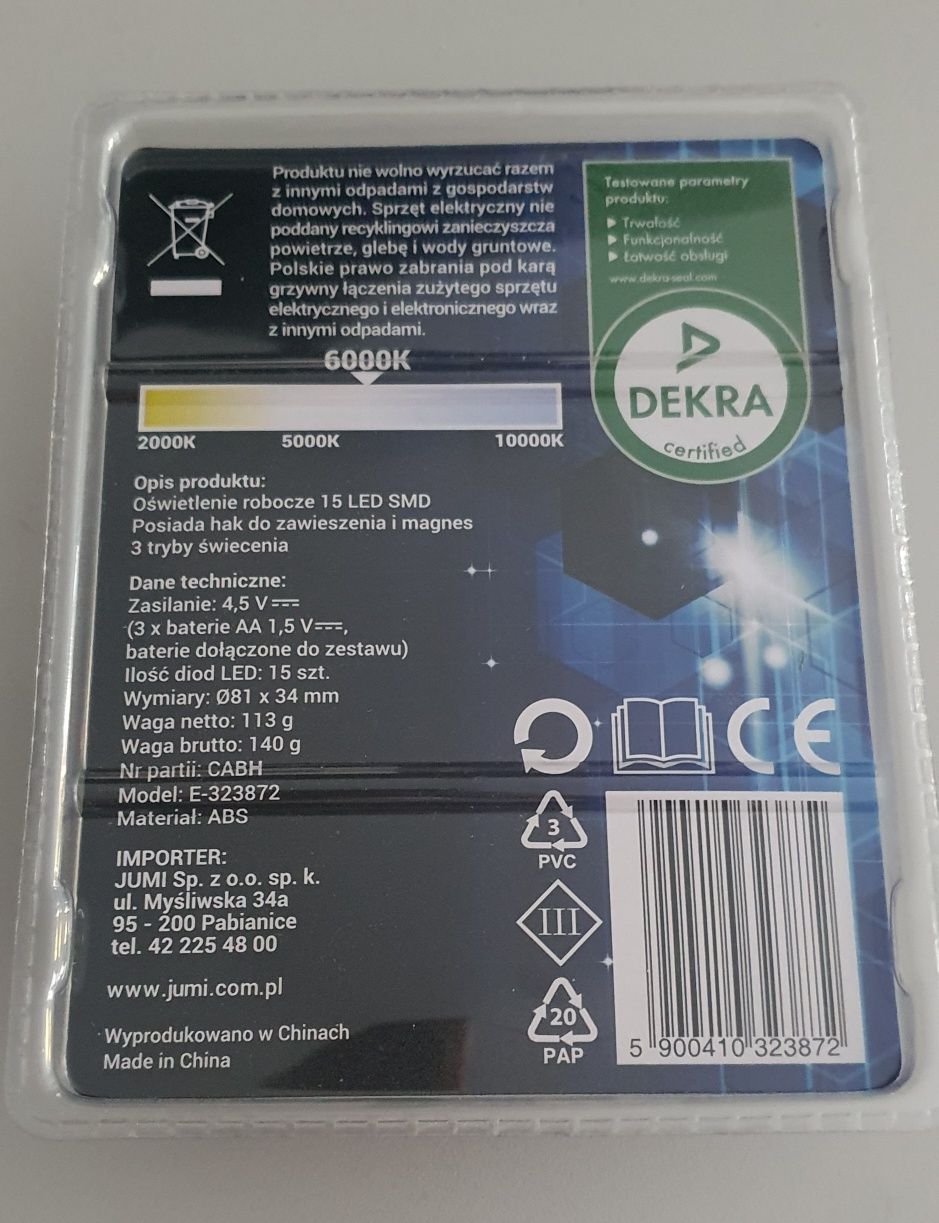 7 sztuk! LETHE oświetlenie robocze 15 LED SMD