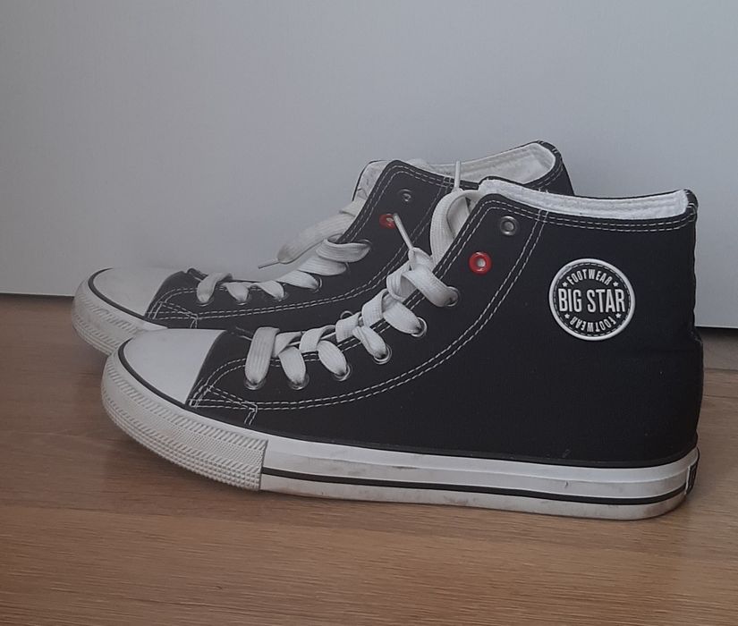 Oryginalne czarne wysokie trampki na białej podeszwie z BigStar