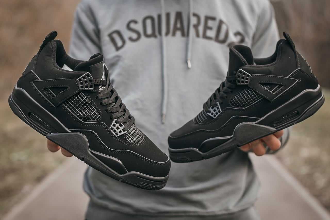 Мужские кроссовки Nike Air Jordan Retro 4 "Black Cat" Размеры 40-45