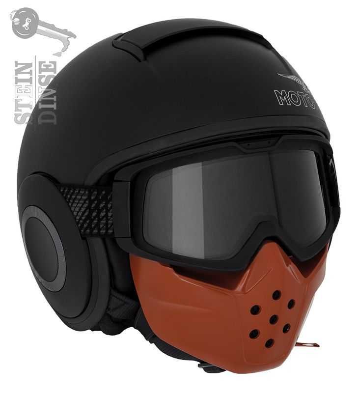Oryginalny Kask Moto Guzzi z maska Mask Helmet Matte Black M