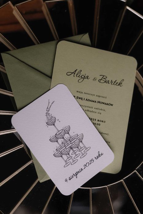 zaproszenia na ślub Empire Green