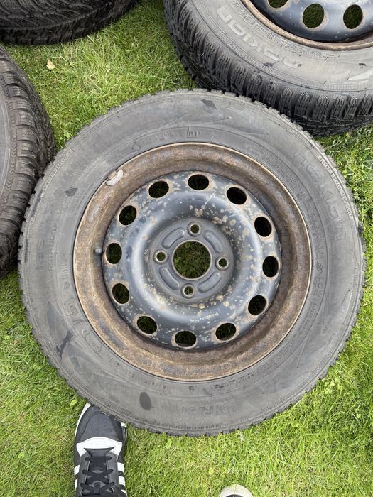 Koła zimowe stalowe R14, nowe opony Dębica, Nokian, 7mm
