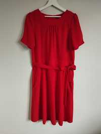 Czerwona, elegancka sukienka, z przewiązaniem r. 40 Next Tailoring