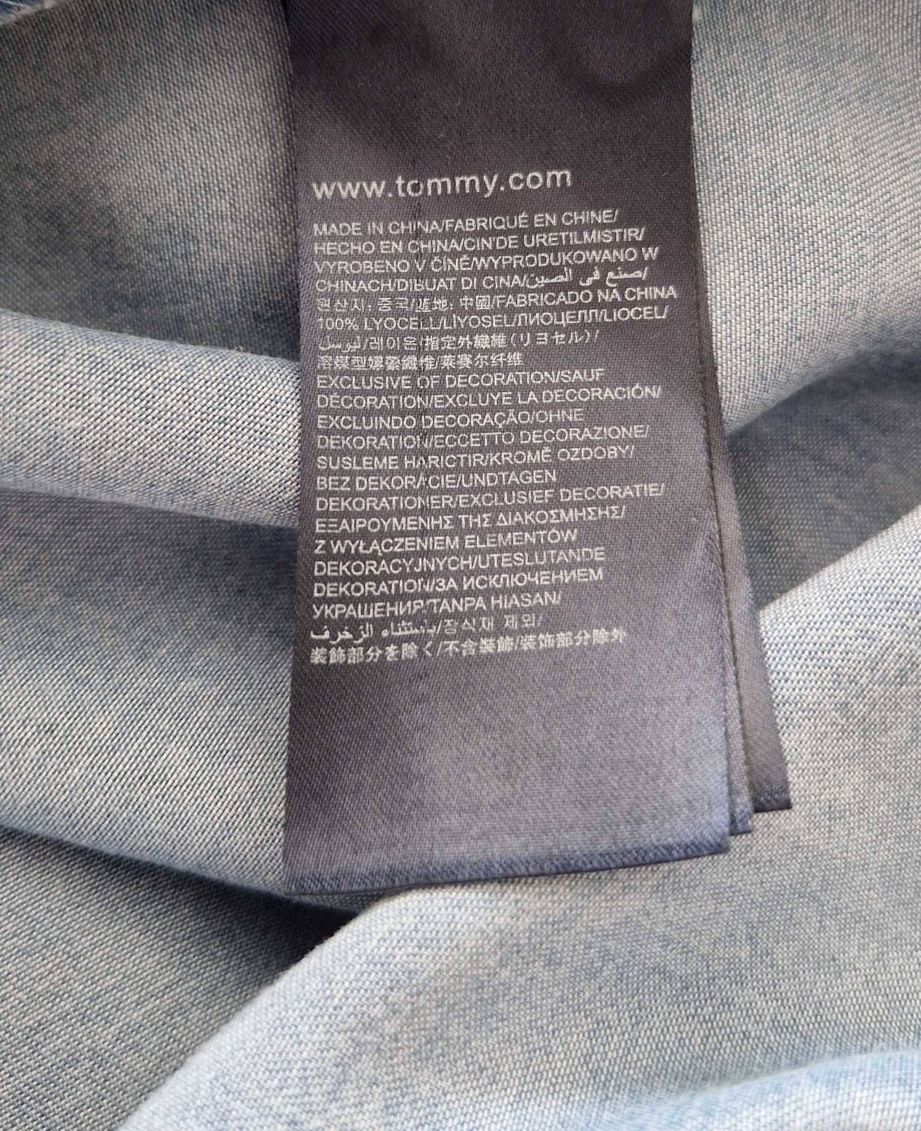 sukienka ala jeans jeansowa szmizjerka midi  TOMMY HILFIGER 38 M logo