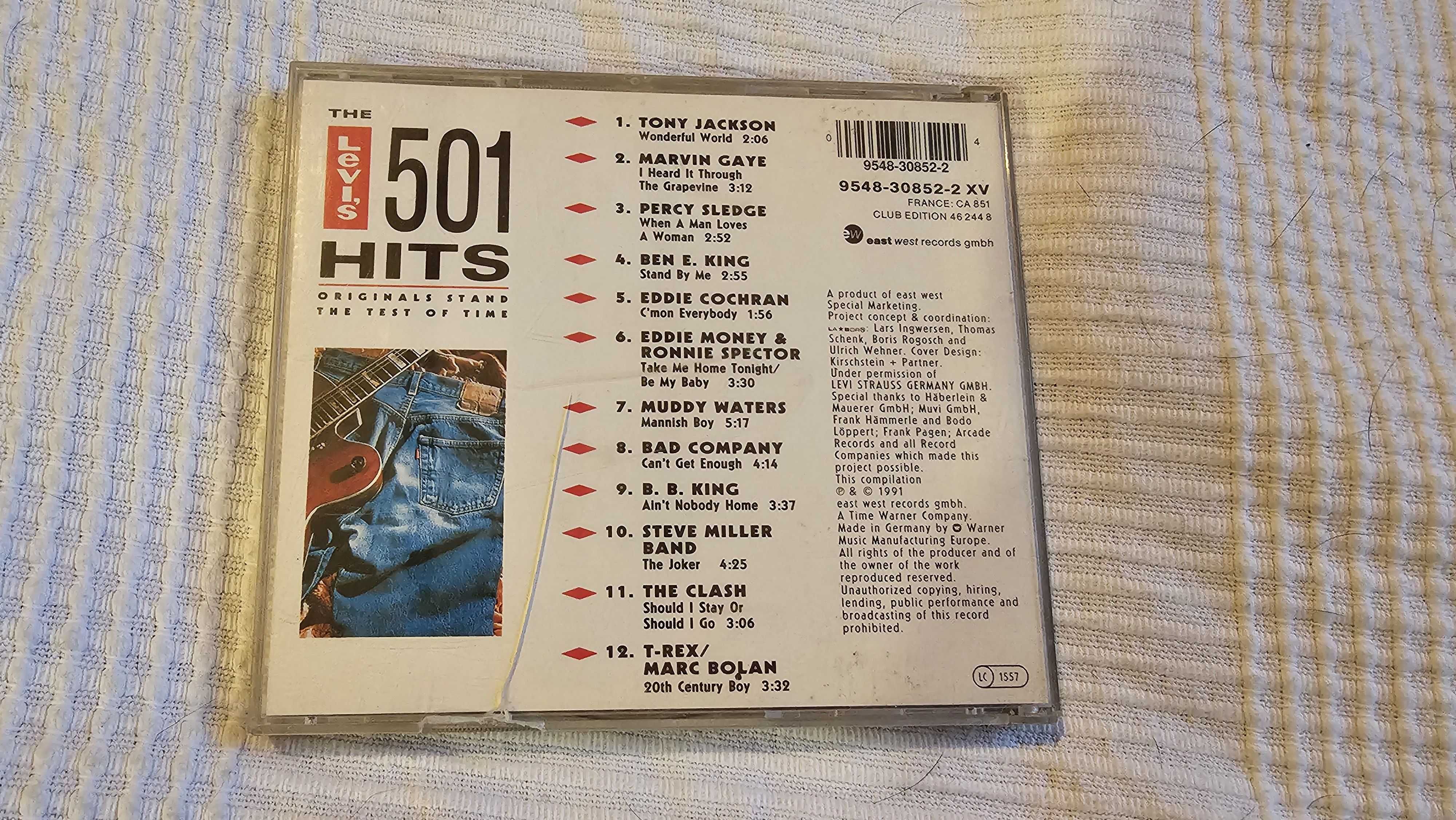 CD Levis 501 Hits składanka rockowa Marvin Gaye Percy Sledge The Clash