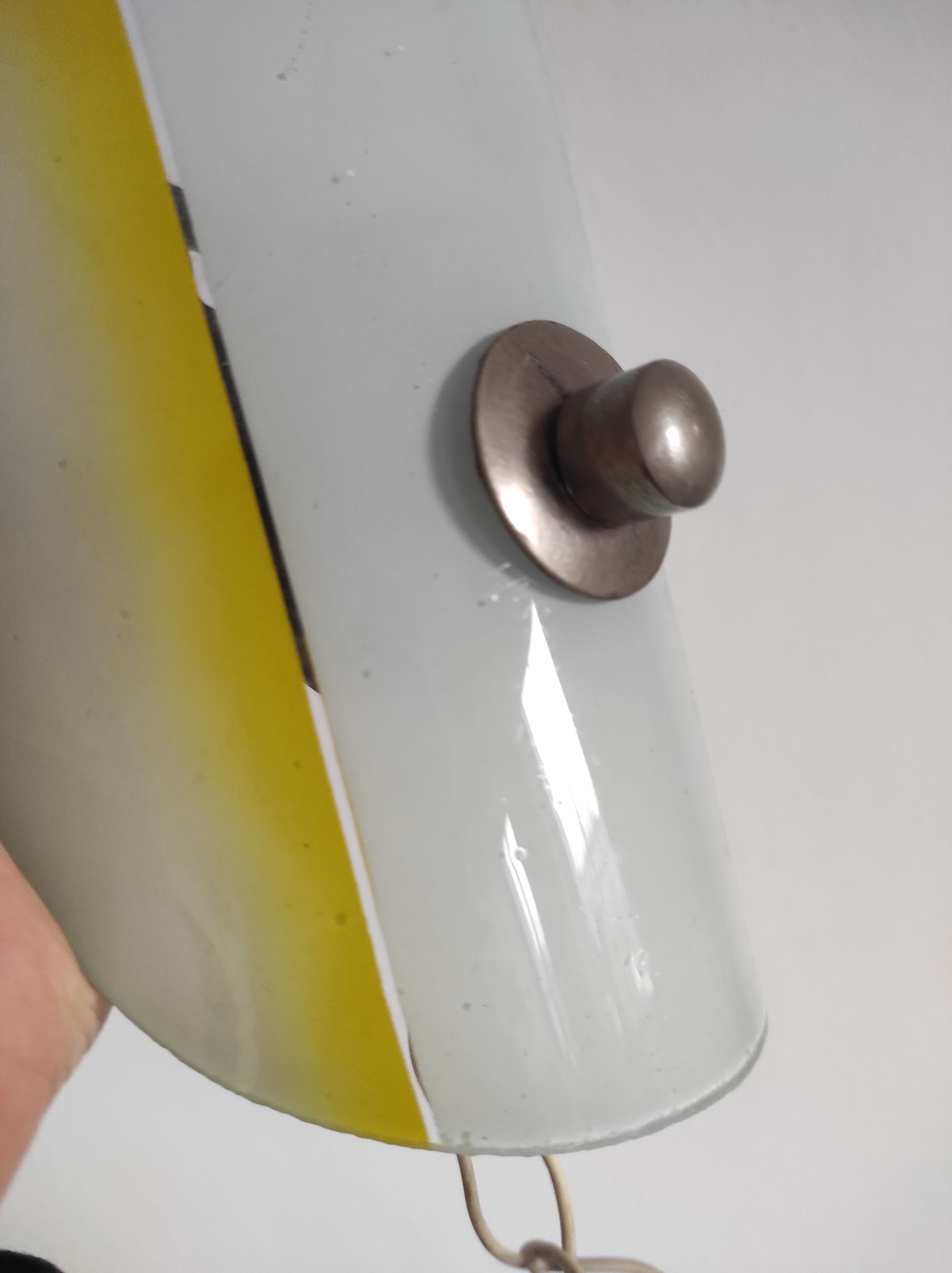 lampa ścienna kinkiet szklany obły lata 60