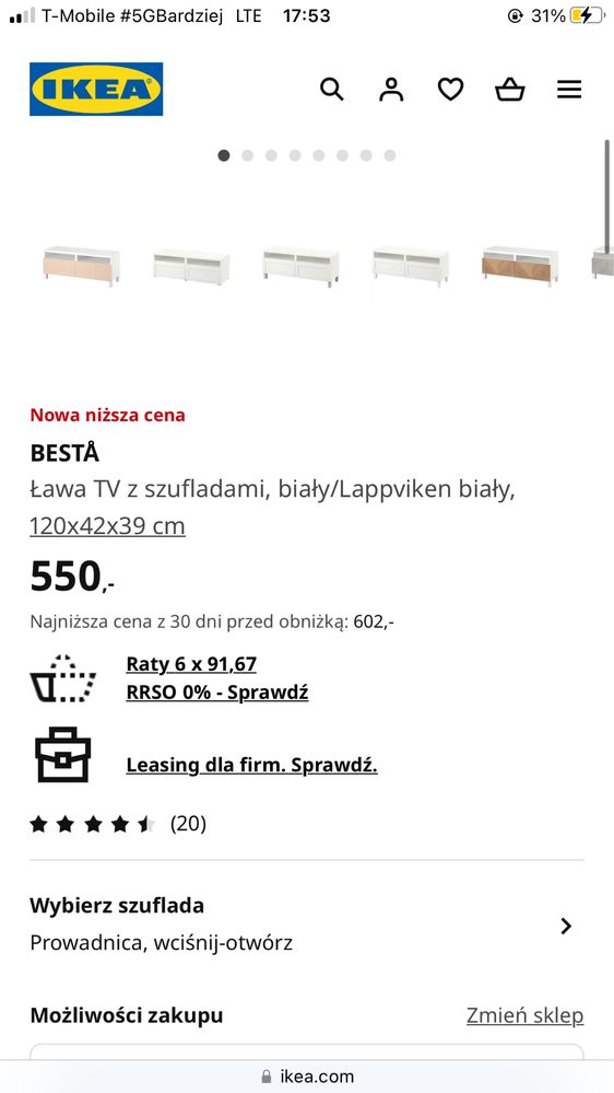 Komoda szafka pod tv besta