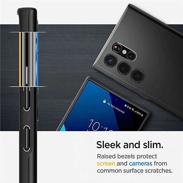 Etui Spigen Thin Fit na Samsung Galaxy S22 Ultra - czarne